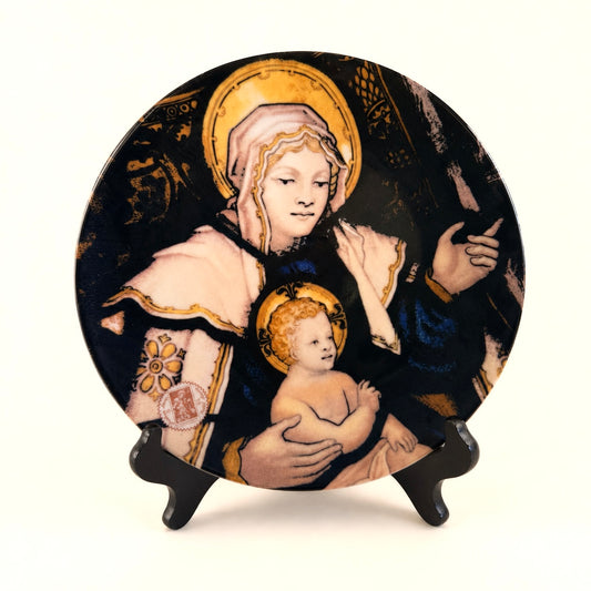 Vintage 1980 Christmas Stamp Art Plate Madonna & Child Washington Cathedral