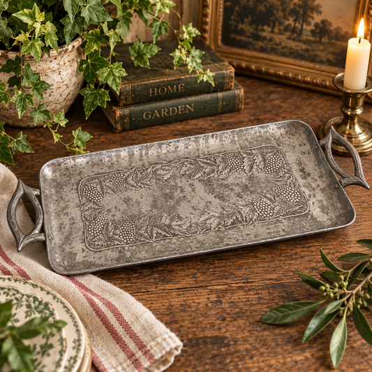 Vintage Everlast Forged Aluminum Grapevine Tray – 1940s–1950s Mid-Century