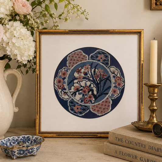 Vintage Floral Needlepoint Wall Art | Custom Framed Needlework | Cottage Cottagecore Decor