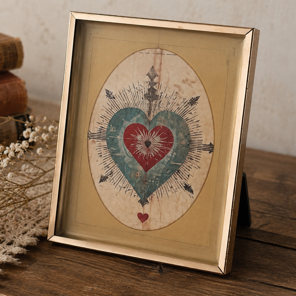 Vintage Brass Shadow Box Picture Frame | Easel Back | Mid-Century Gold Tone Display Frame