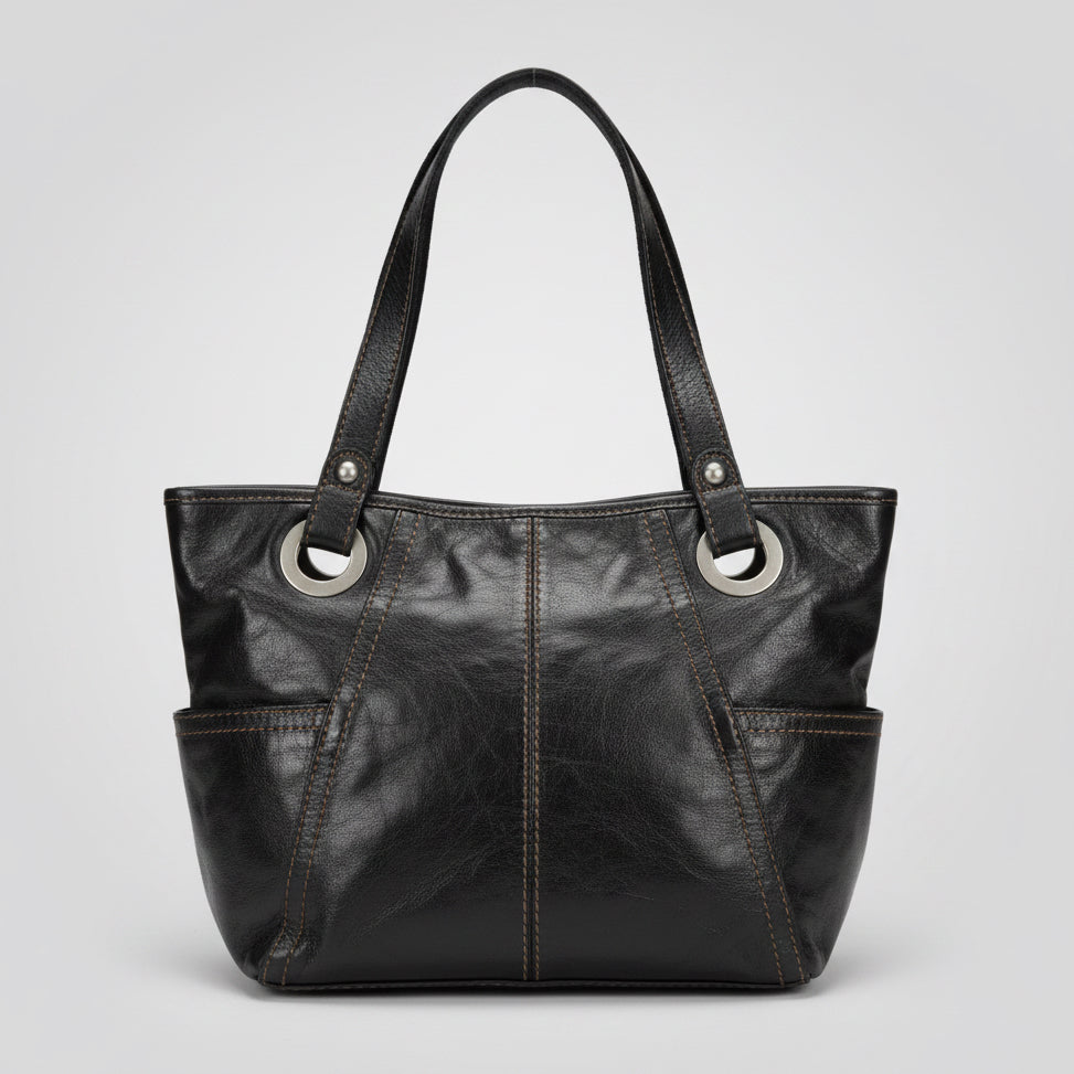Fossil Long Live Vintage Black Leather Hobo Shoulder Bag Purse
