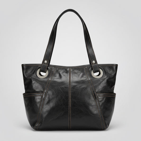 Fossil Long Live Vintage Black Leather Hobo Shoulder Bag Purse