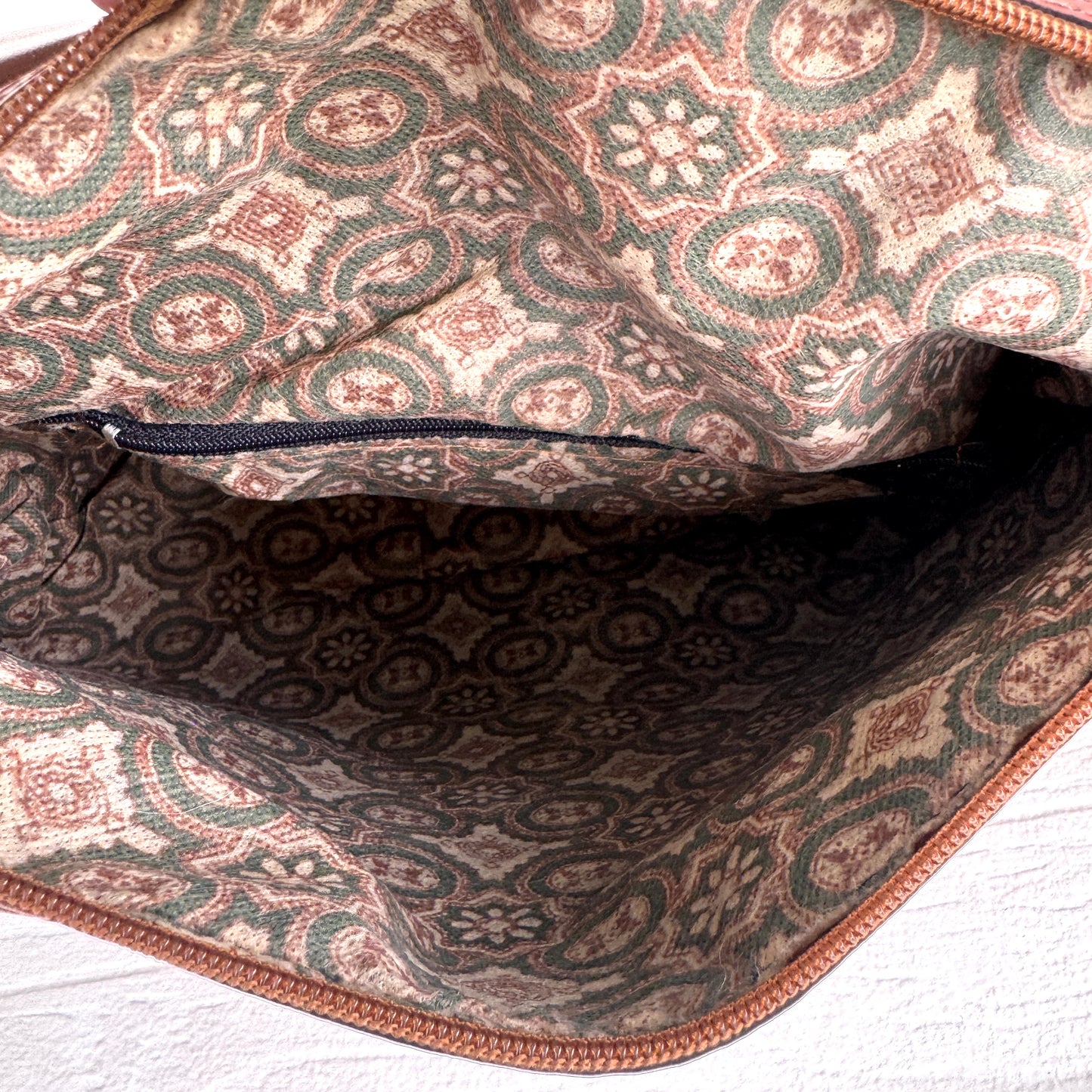 Vintage Italian Leather Crossbody Bag Luigi Borse Cognac Brown Adjustable Strap