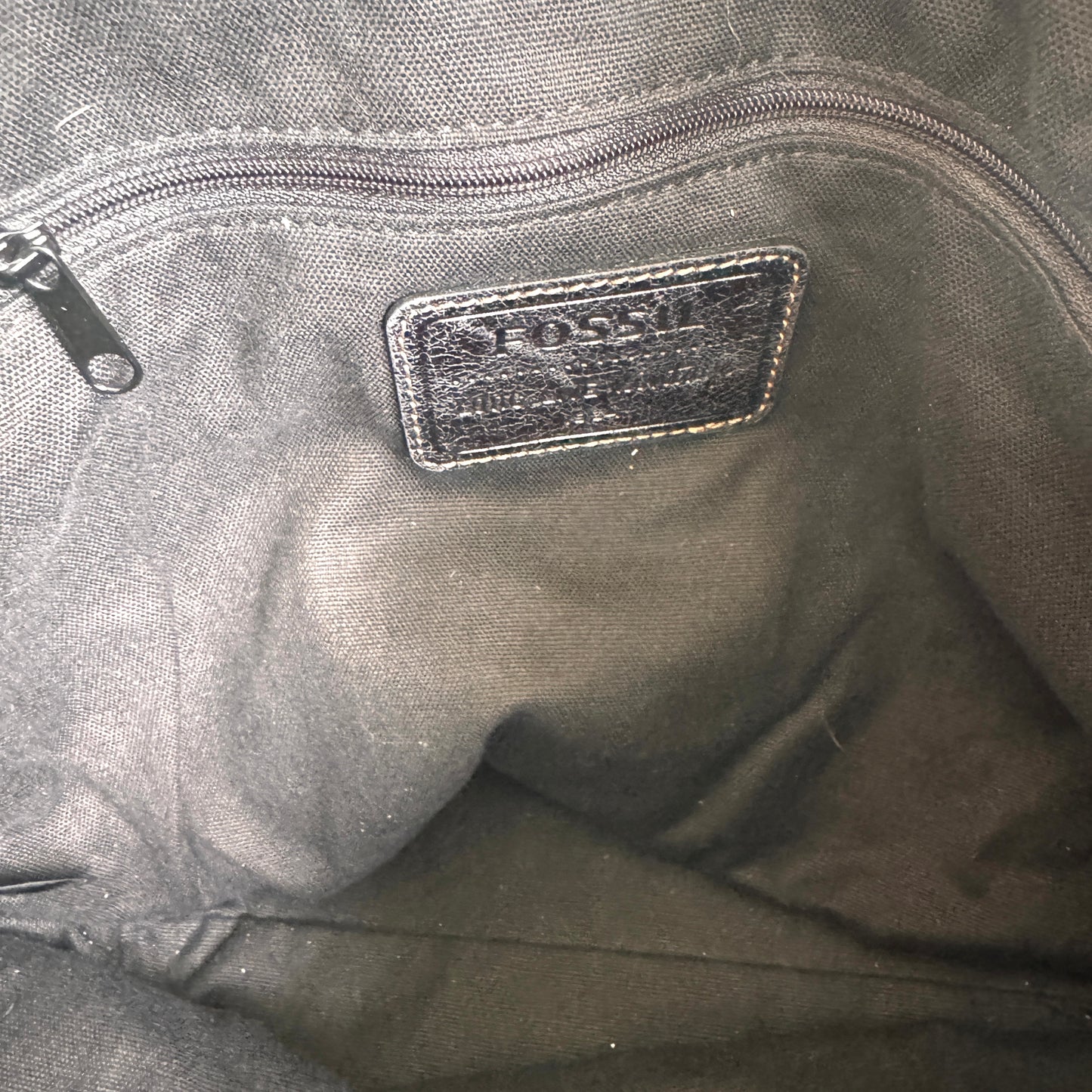 Fossil Long Live Vintage Black Leather Hobo Shoulder Bag Purse
