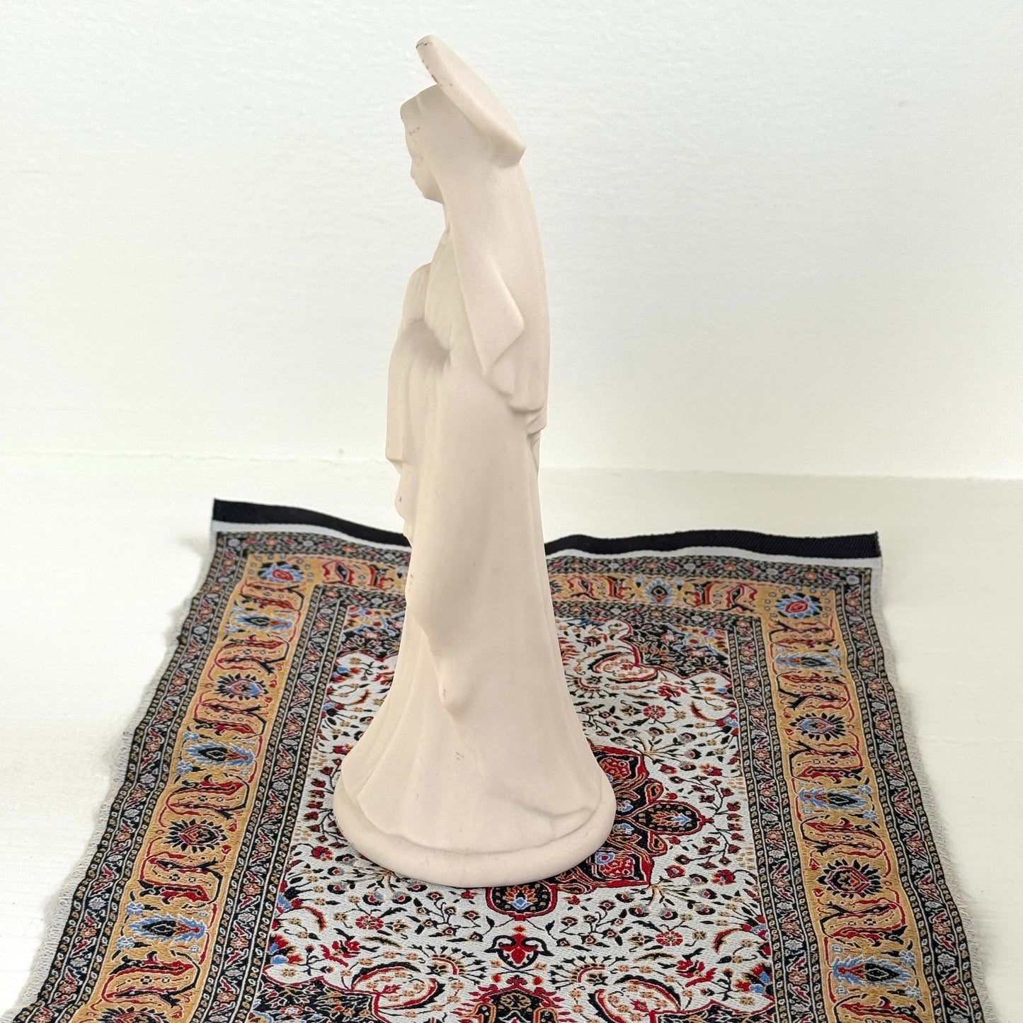 Vintage Bisque Ceramic Virgin Mary Figurine | Praying Madonna Religious Statue