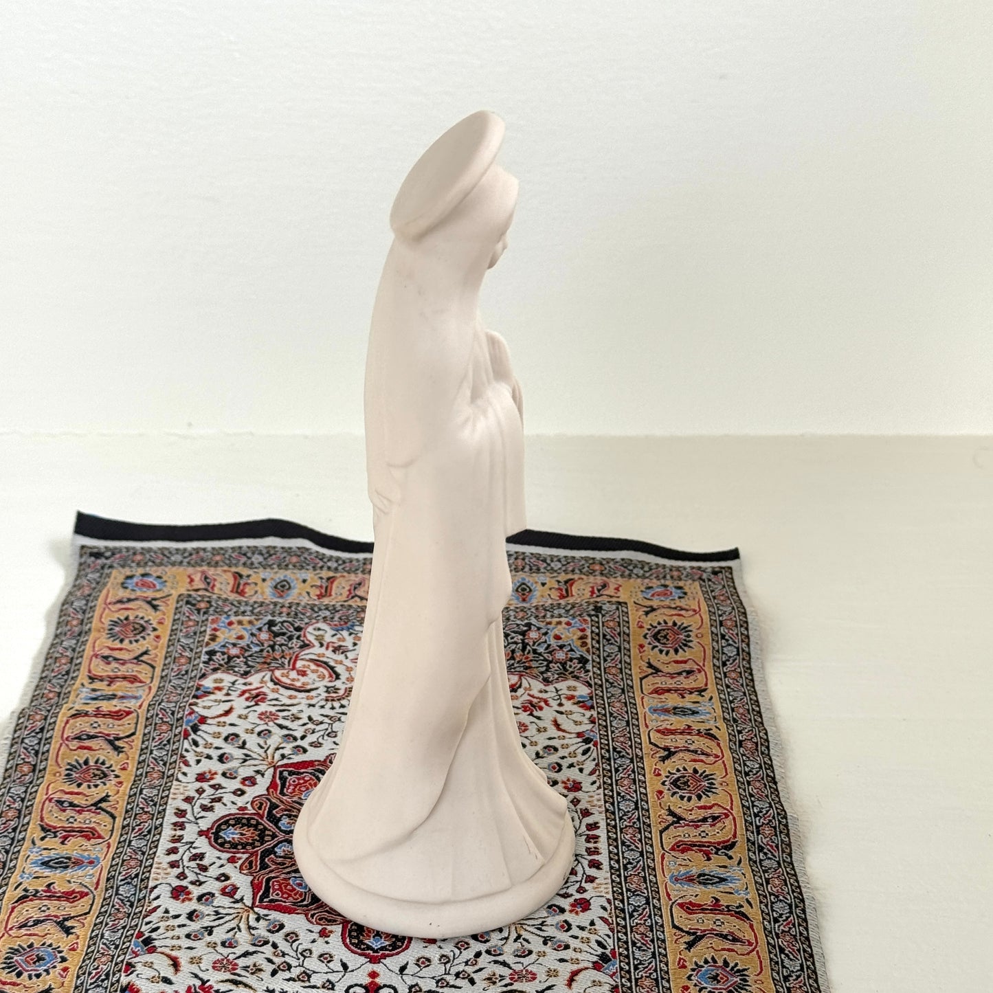Vintage Bisque Ceramic Virgin Mary Figurine | Praying Madonna Religious Statue