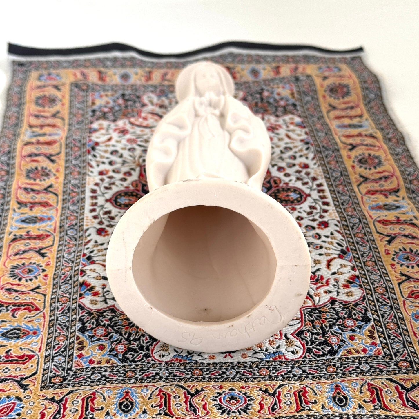 Vintage Bisque Ceramic Virgin Mary Figurine | Praying Madonna Religious Statue