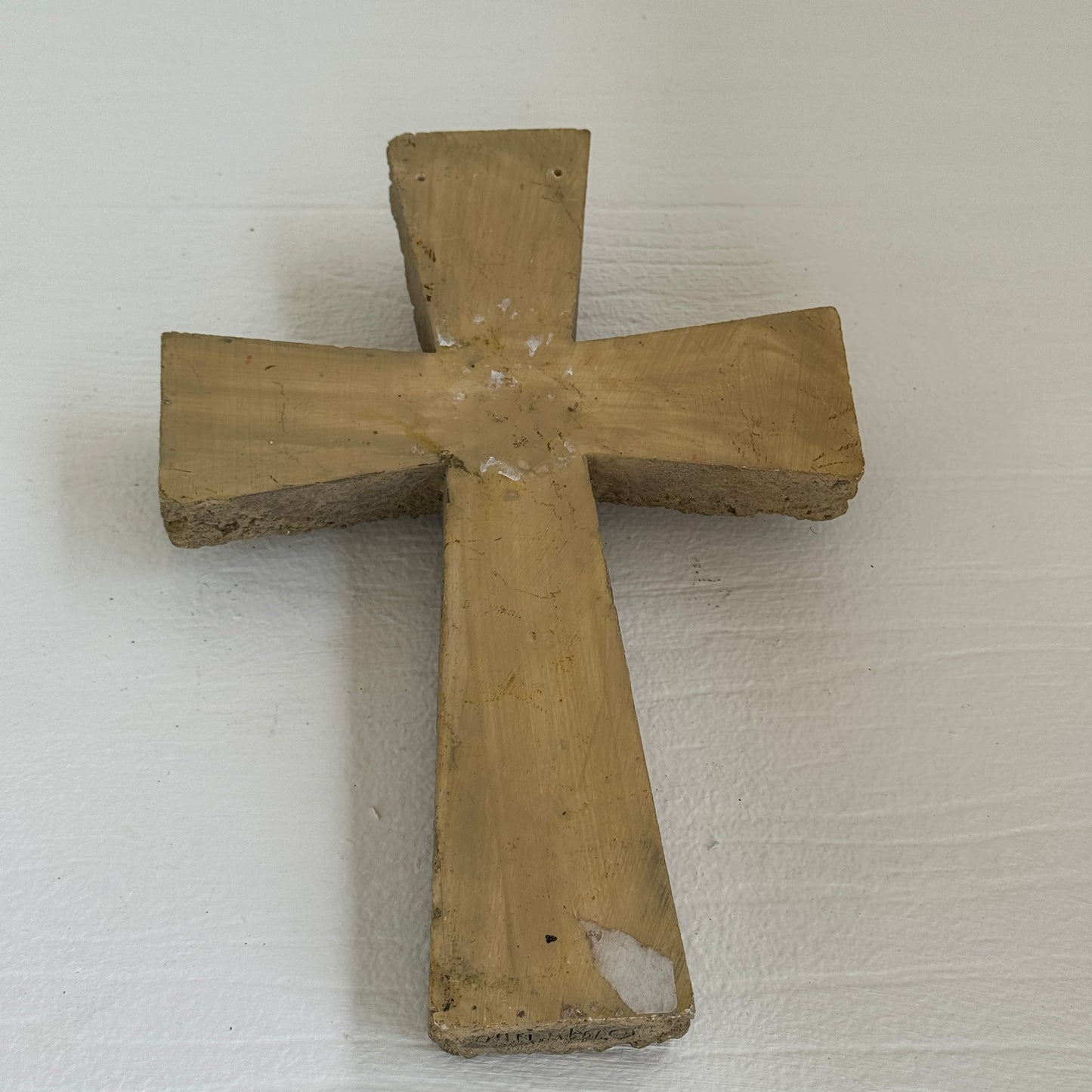 Rustic Lord’s Prayer Wall Cross | Textured Cement Stone Look Cross | Christian Home Decor