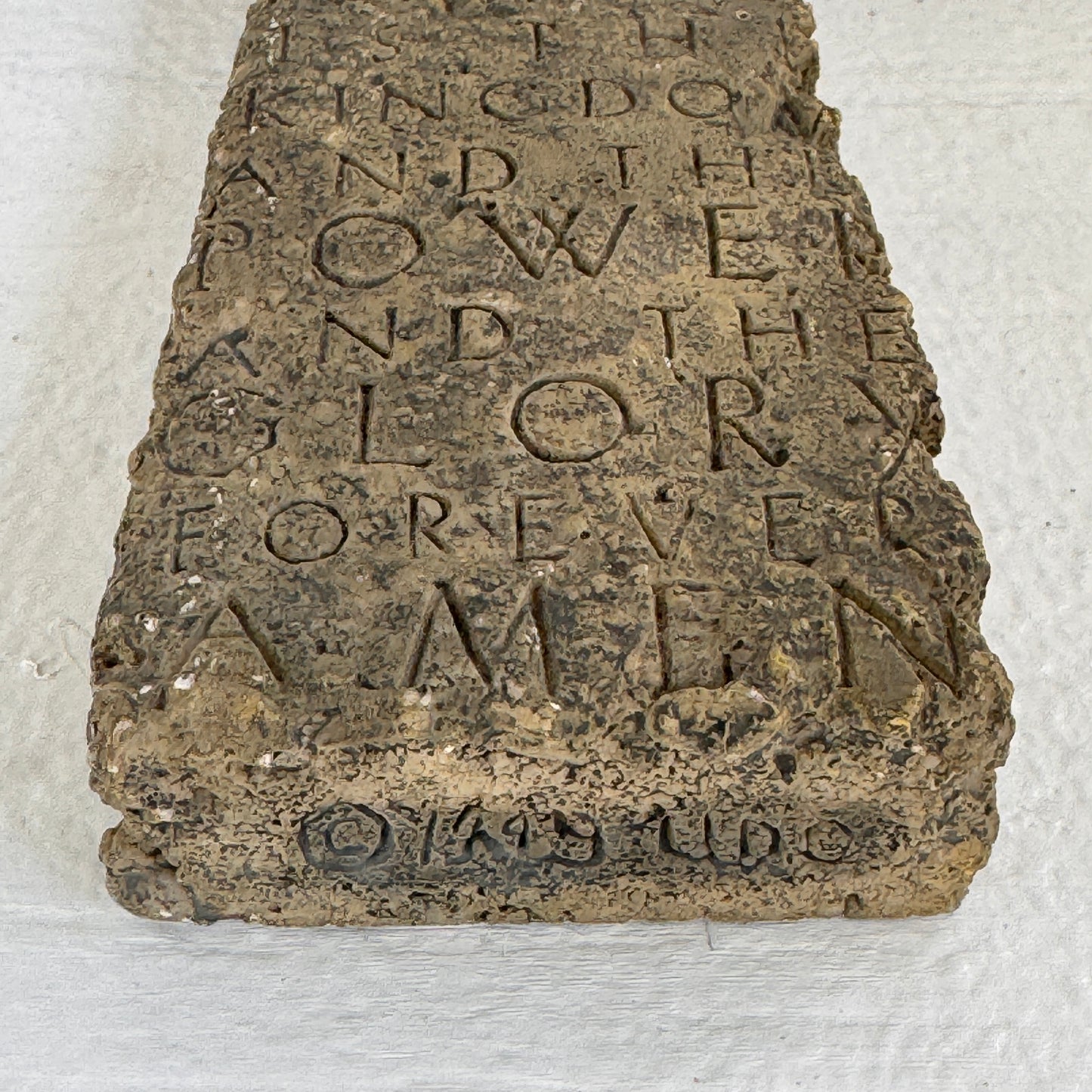 Rustic Lord’s Prayer Wall Cross | Textured Cement Stone Look Cross | Christian Home Decor
