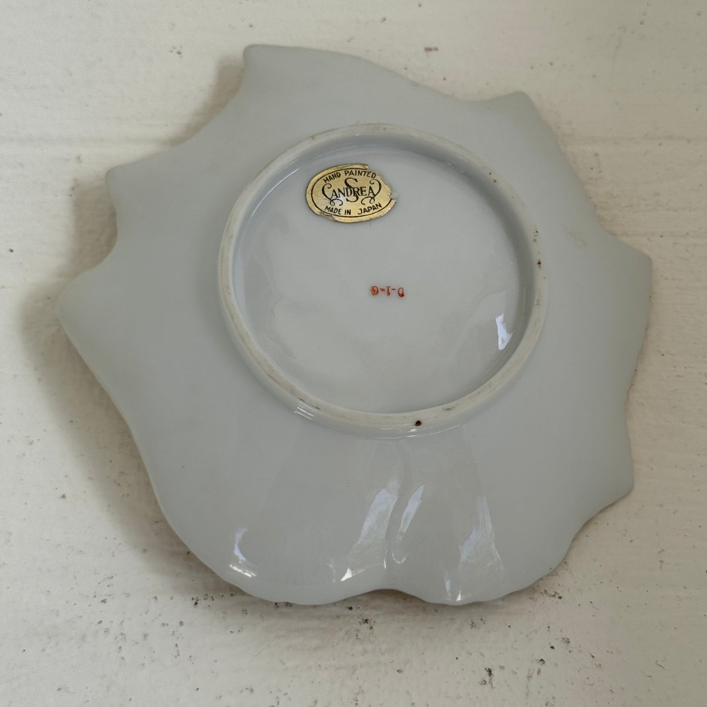 Vintage Candrea Hand Painted Leaf Dish | Made in Japan Butterfly Vanity Dish