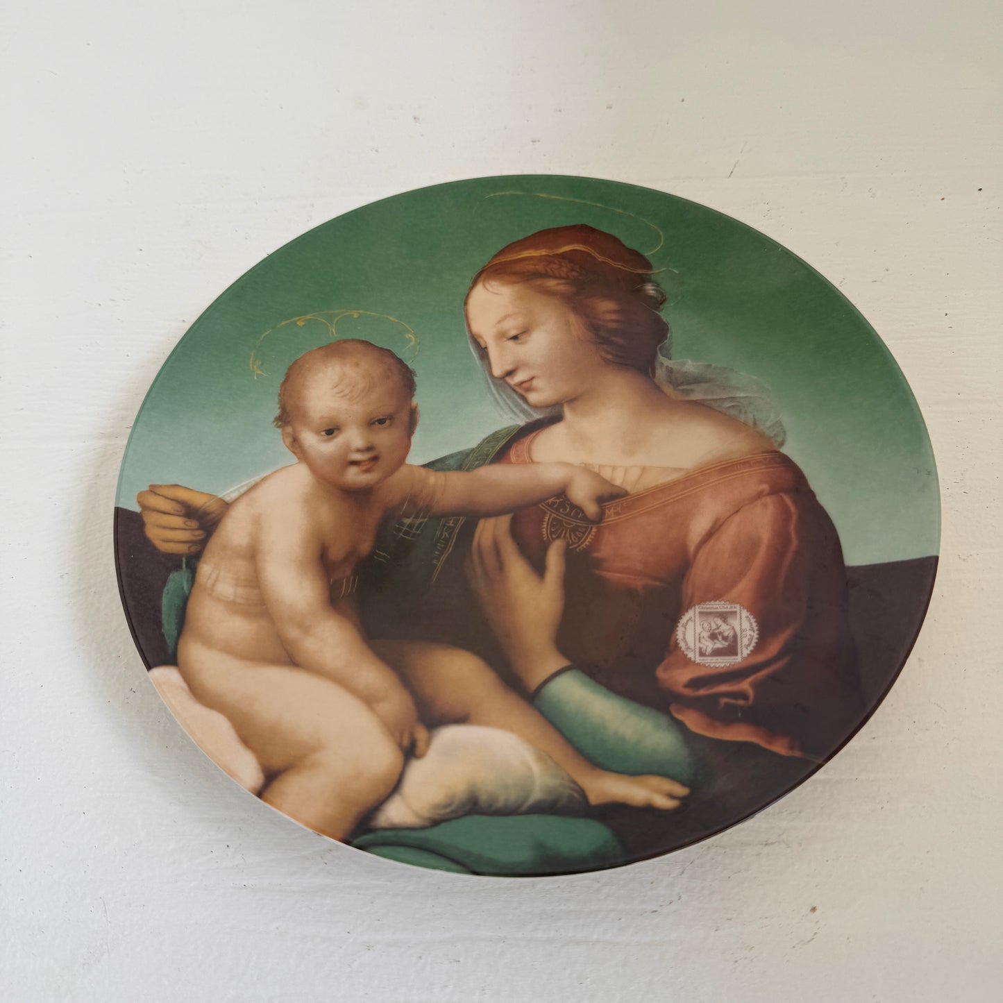 1983 Niccolini-Cowper Madonna Christmas Stamp Art Plate | Mother & Child | International Museum Collectible