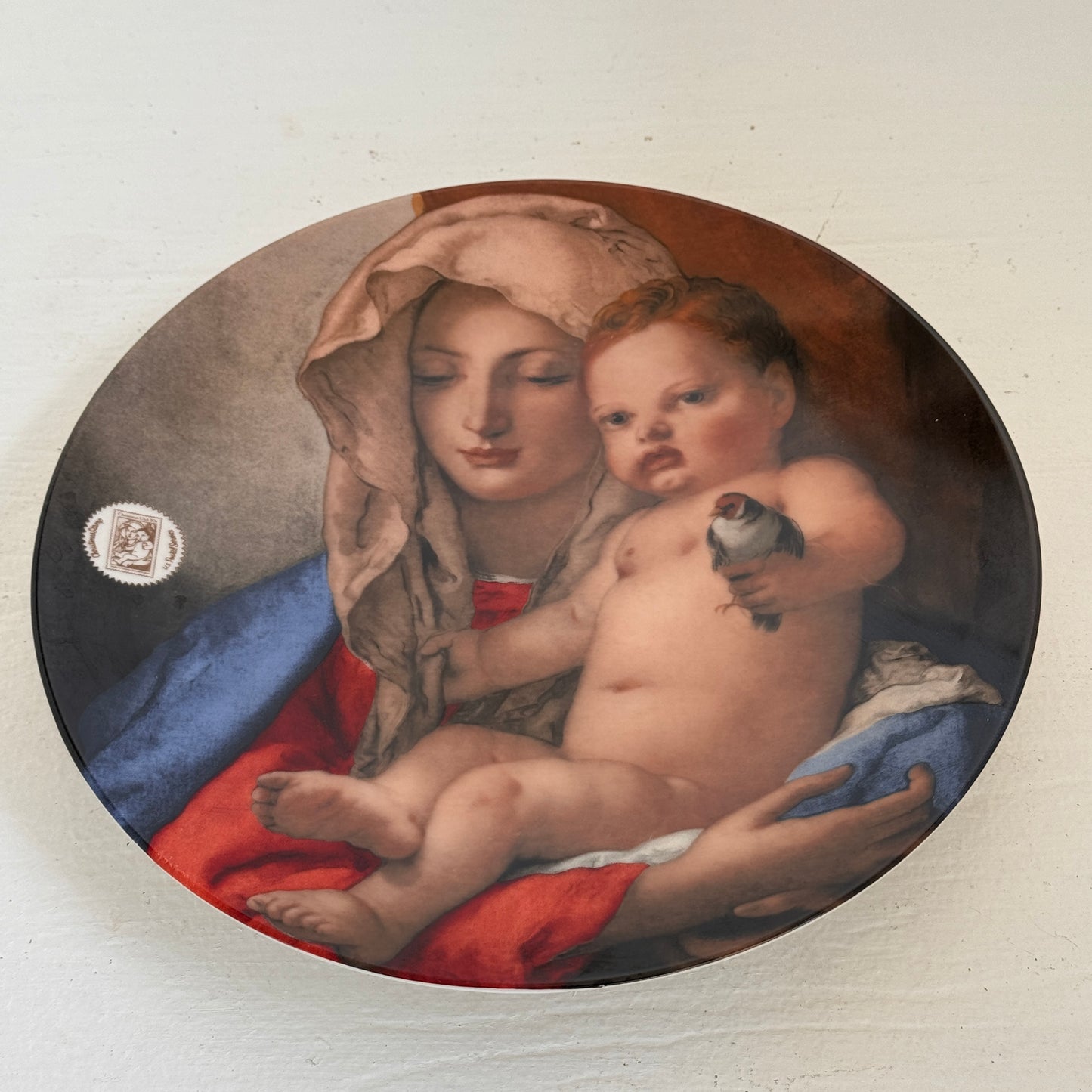 1982 Madonna of the Goldfinch Christmas Stamp Art Plate | Giovanni Battista Tiepolo | Masterpiece Series