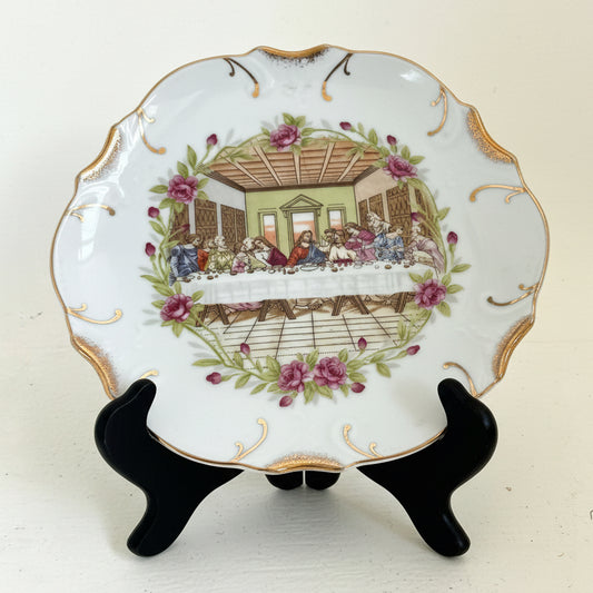 Vintage Last Supper Decorative Plate | 18K Gold Trim | Made in Japan | Religious Wall Decor | Christian Collectible