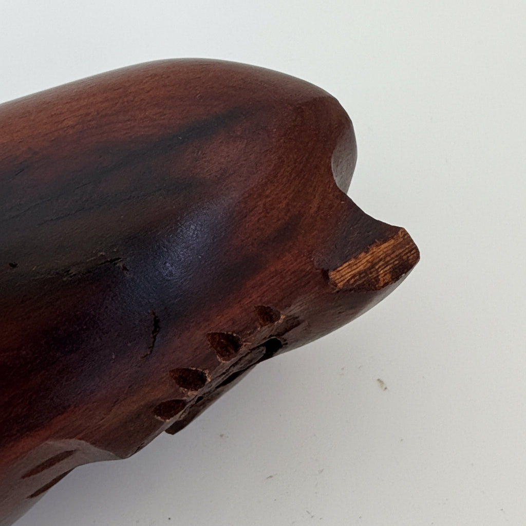 Vintage Hand Carved Ironwood Owl Figurine | Mid Century Modern Wood Sculpture | 7”