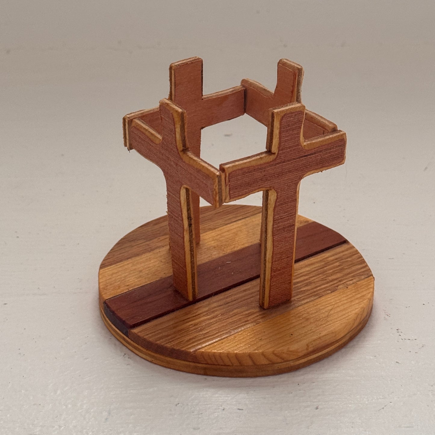 Rustic Reclaimed Wood Cross Candle Holder Handmade by Cliff Taylor Church Decor
