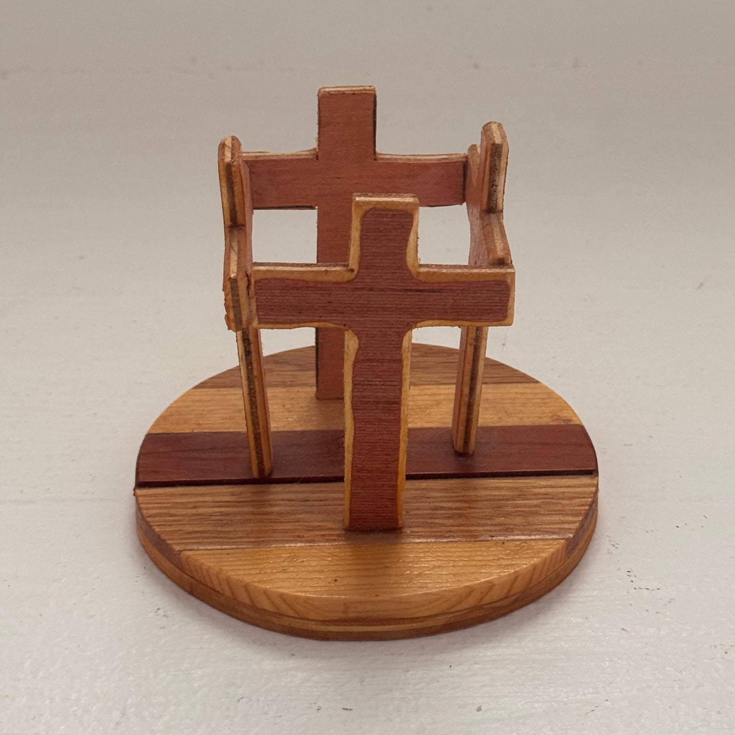 Rustic Reclaimed Wood Cross Candle Holder Handmade by Cliff Taylor Church Decor