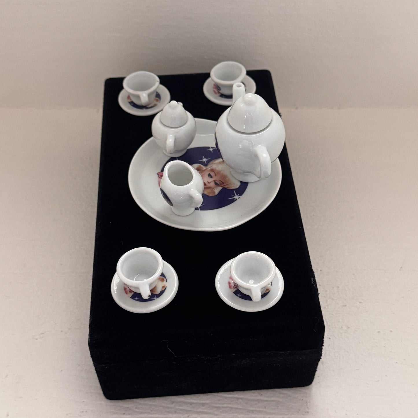Barbie Miniature Porcelain Tea Set in Velvet Presentation Box | Collectible Doll Tea Service