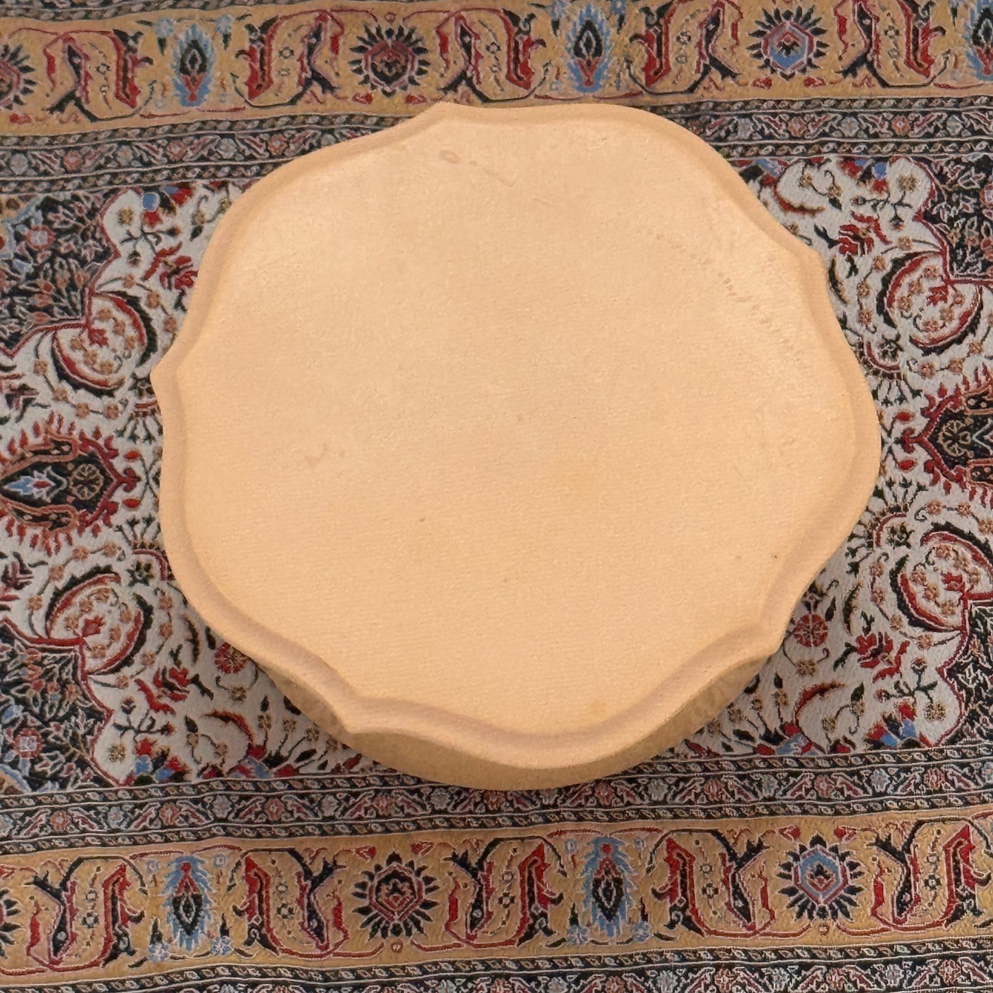 Vintage Bakelite Vanity Box with Lid | Round Jewelry & Trinket Holder | Butterscotch Tan