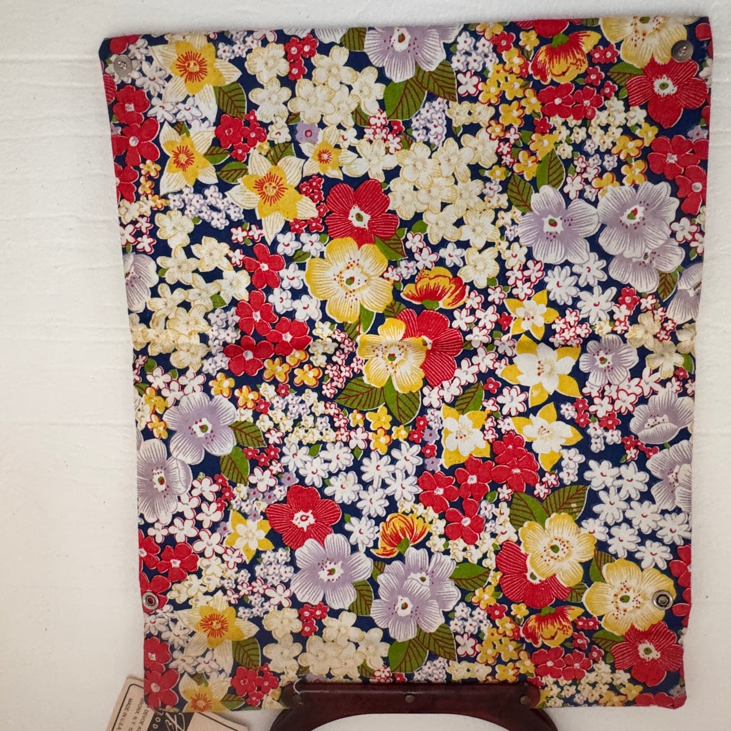 Vintage Fertig Floral Foldover Tote Bag with Bakelite Handles | Convertible Handbag | NOS Deadstock