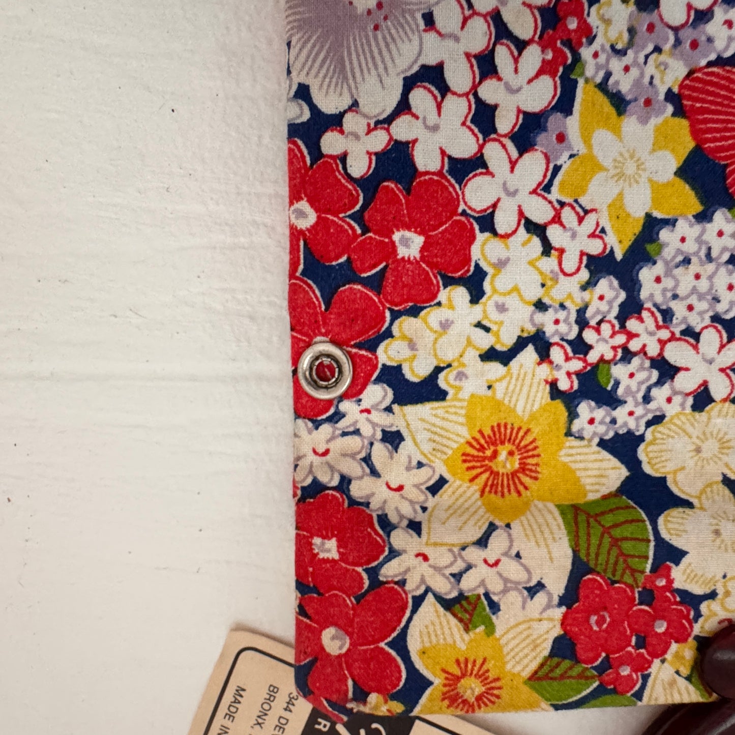 Vintage Fertig Floral Foldover Tote Bag with Bakelite Handles | Convertible Handbag | NOS Deadstock