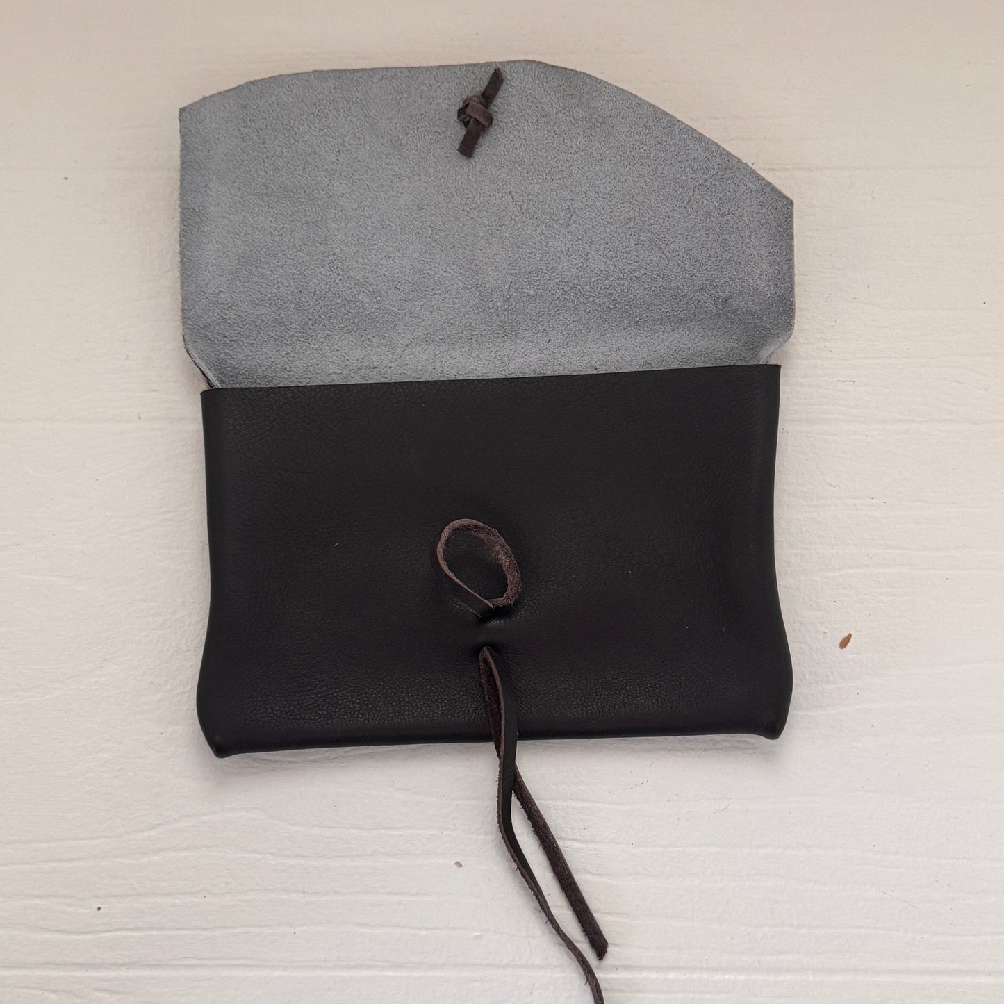 Handmade Cow Print Hair-On Hide Leather Clutch Pouch | Black Leather Toggle Wallet