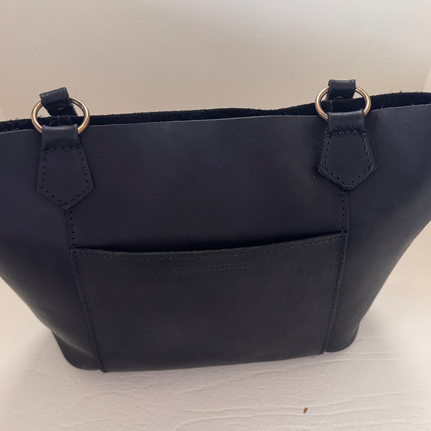 Portland Leather Black Leather Tote Bag | Handmade Minimalist Everyday Shoulder Purse