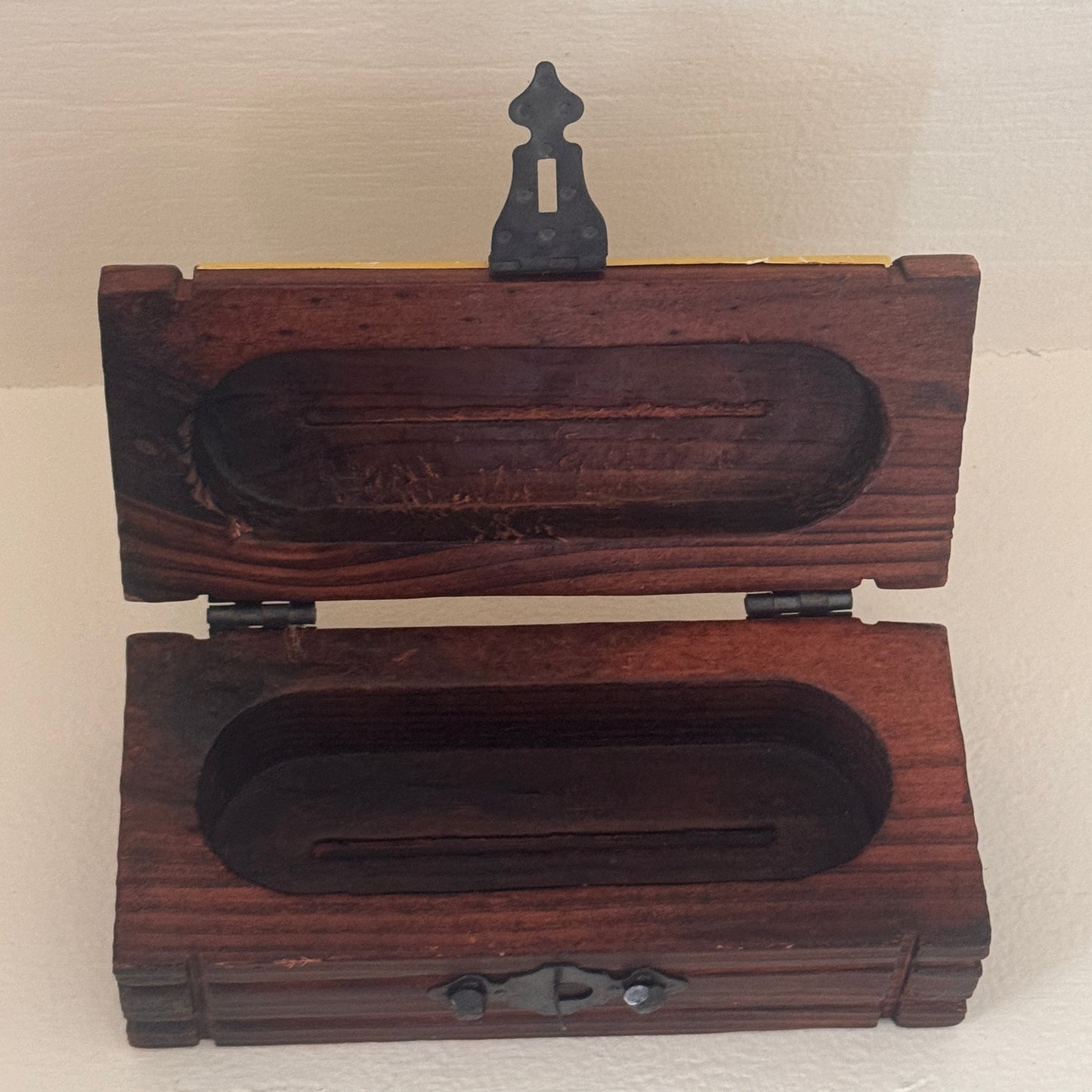 Vintage Made in Spain Wooden Mayflower Keepsake Box | Treasure Chest Jewelry Box