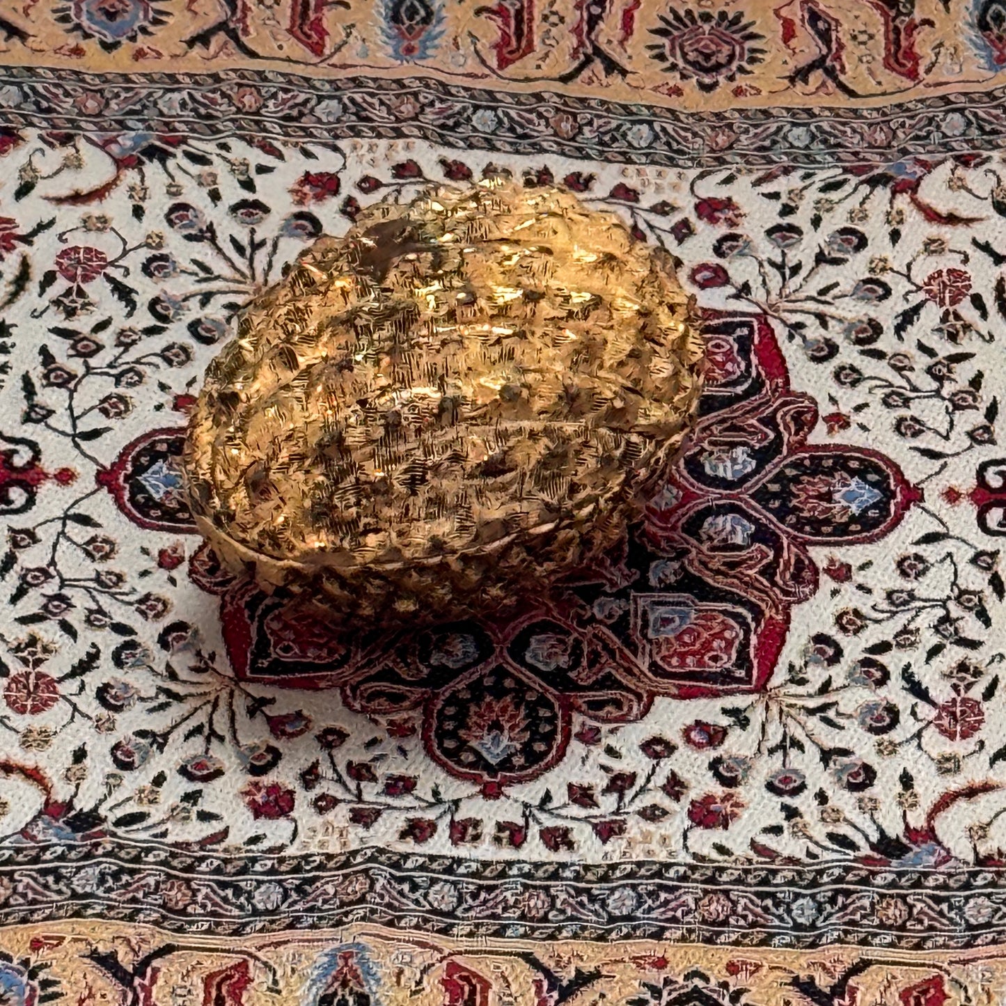 Vintage Neiman Marcus Gold Tone Oval Trinket Box | Textured Jewelry Keepsake Box