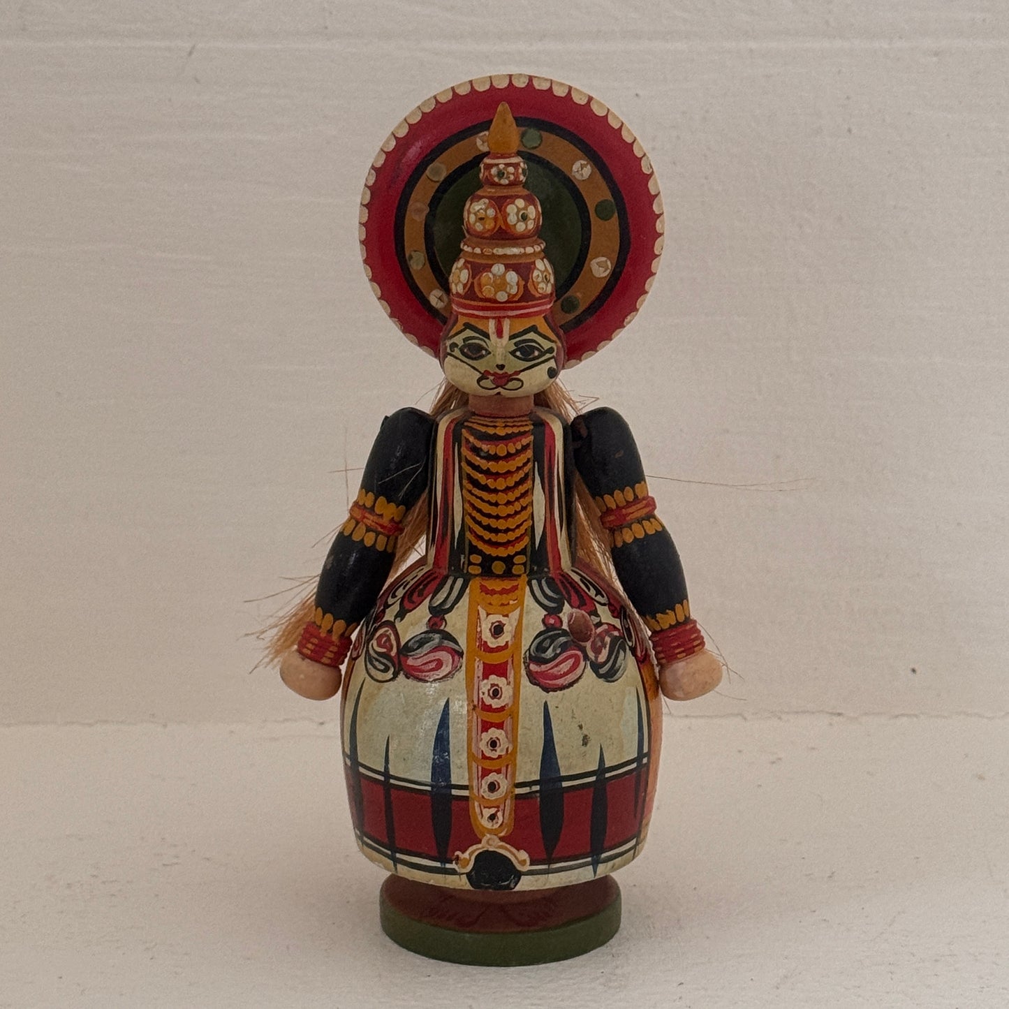 Vintage Hand-Carved & Hand-Painted Tribal Wooden Folk Art Doll