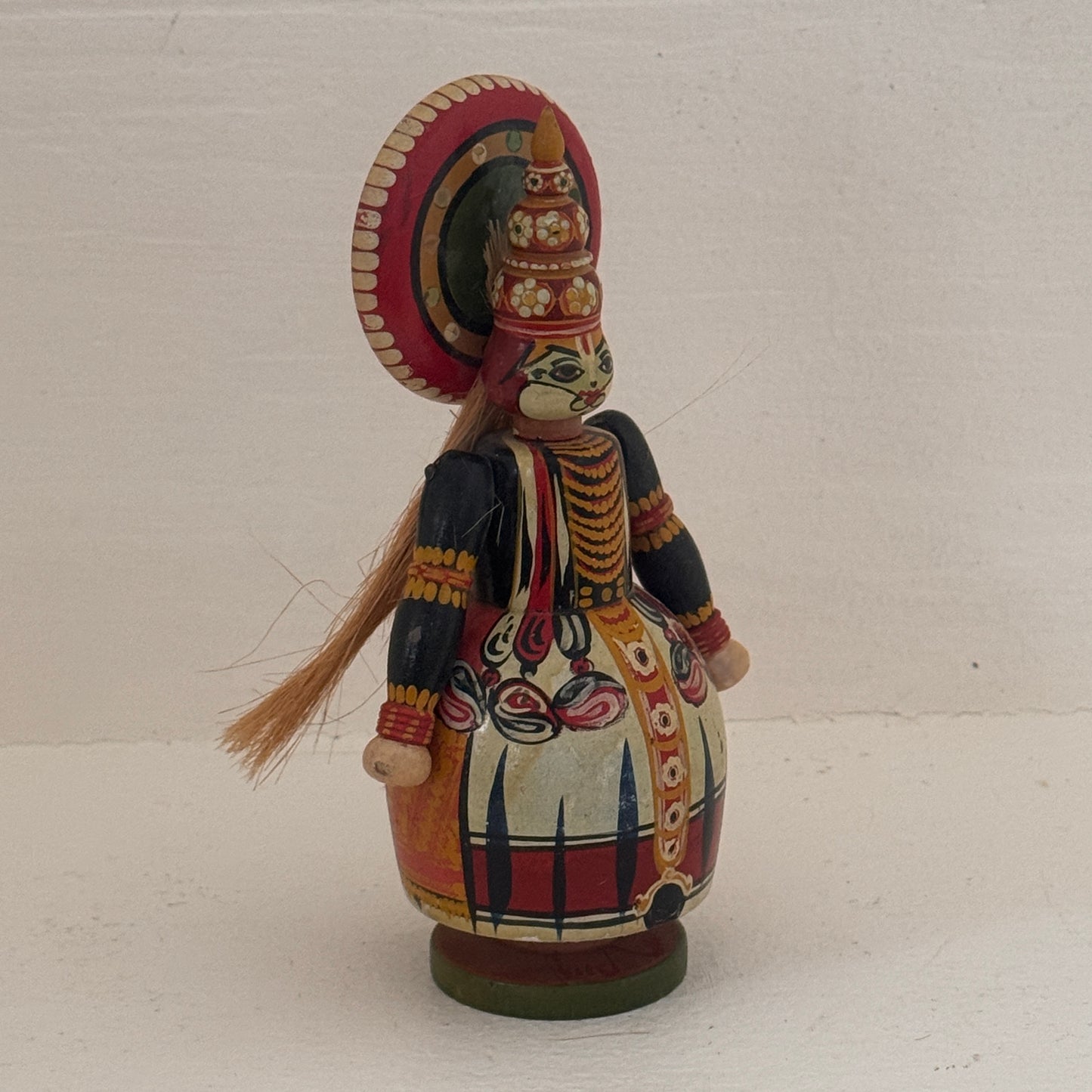 Vintage Hand-Carved & Hand-Painted Tribal Wooden Folk Art Doll