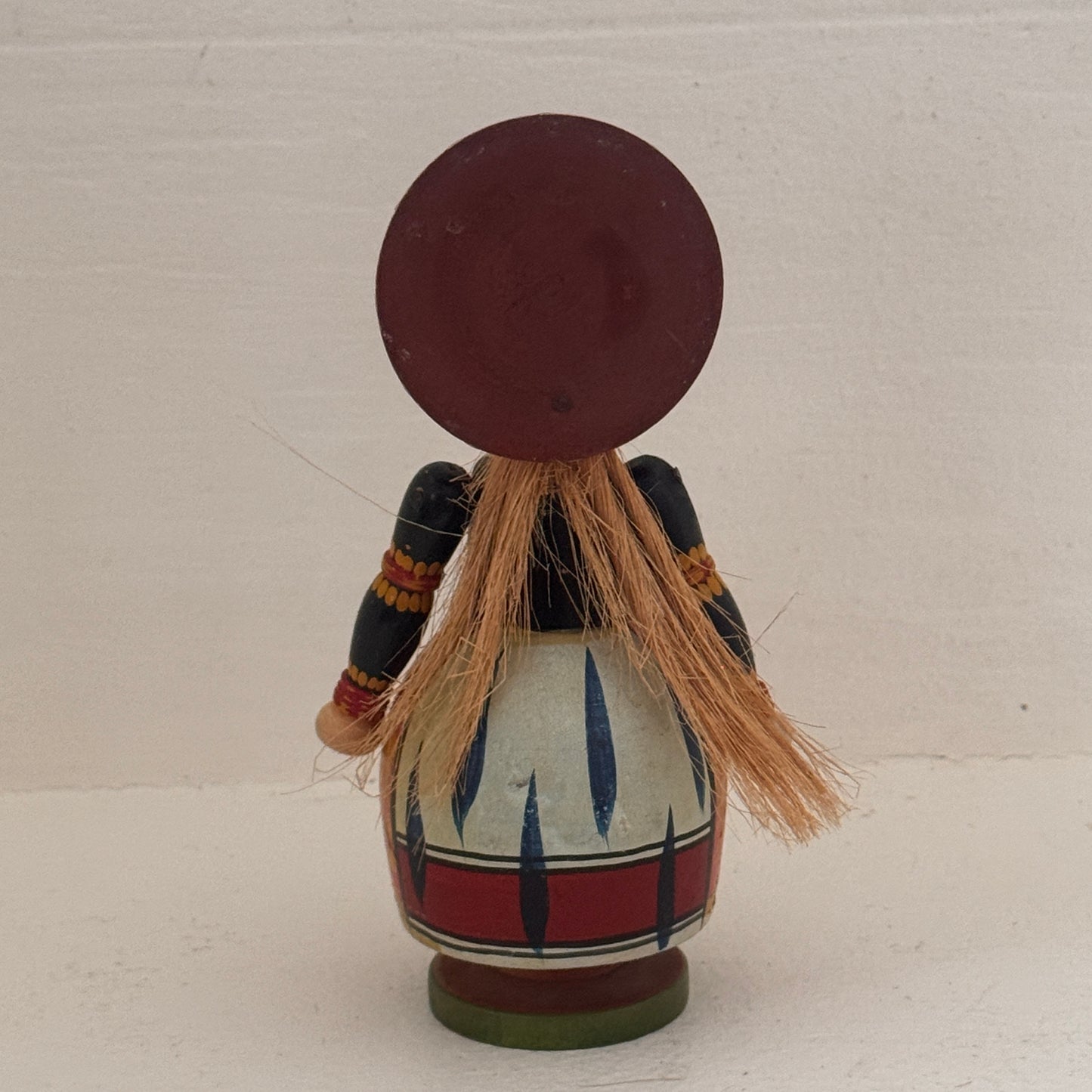 Vintage Hand-Carved & Hand-Painted Tribal Wooden Folk Art Doll