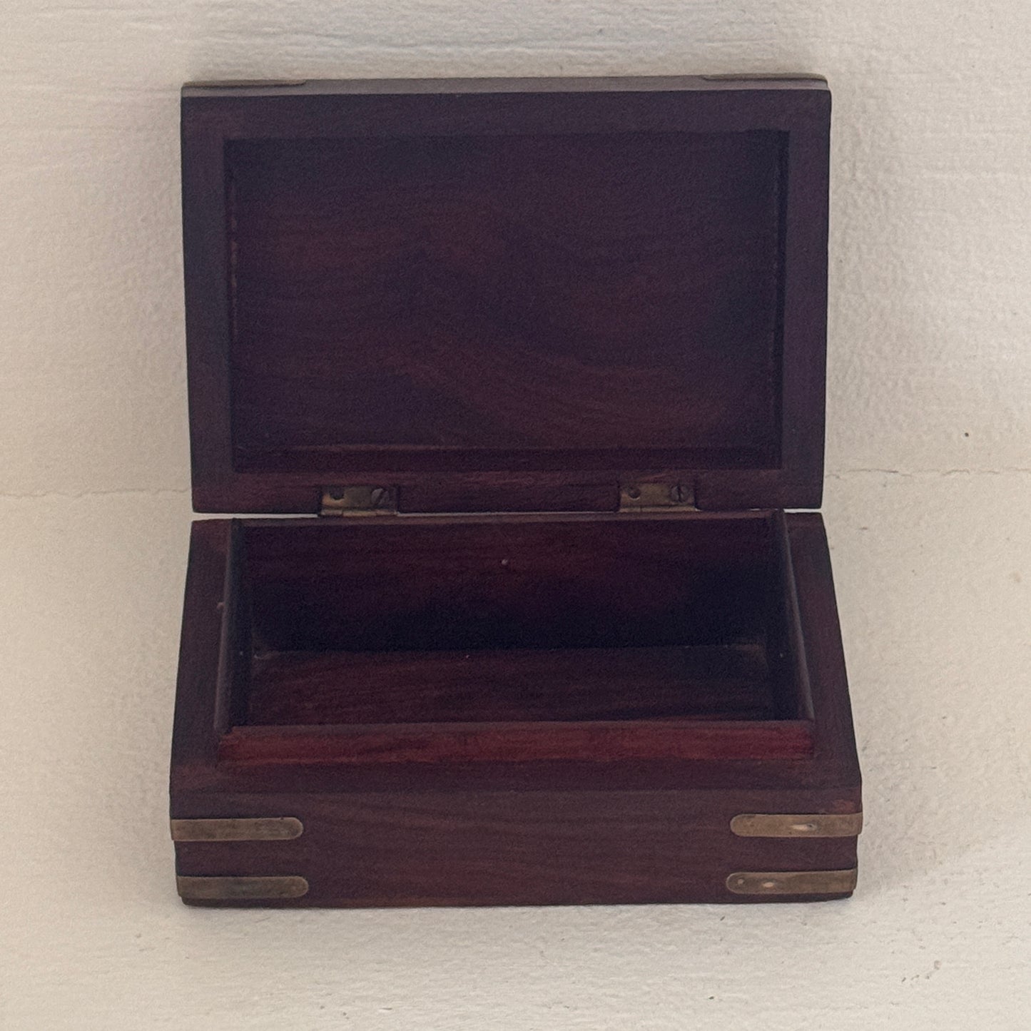 Vintage Brass & Wood Keepsake Box with Dachshund Inlay – Made in India