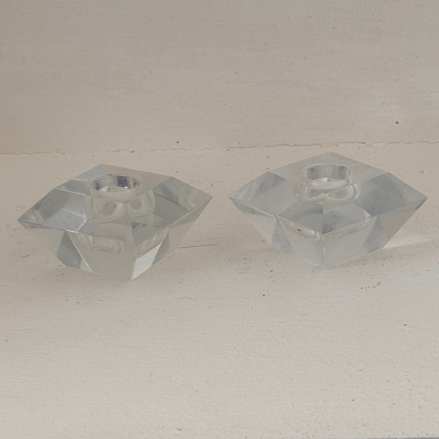 Vintage Hand Cut Crystal Candlestick Holders – Pair | House of Global Art Japan