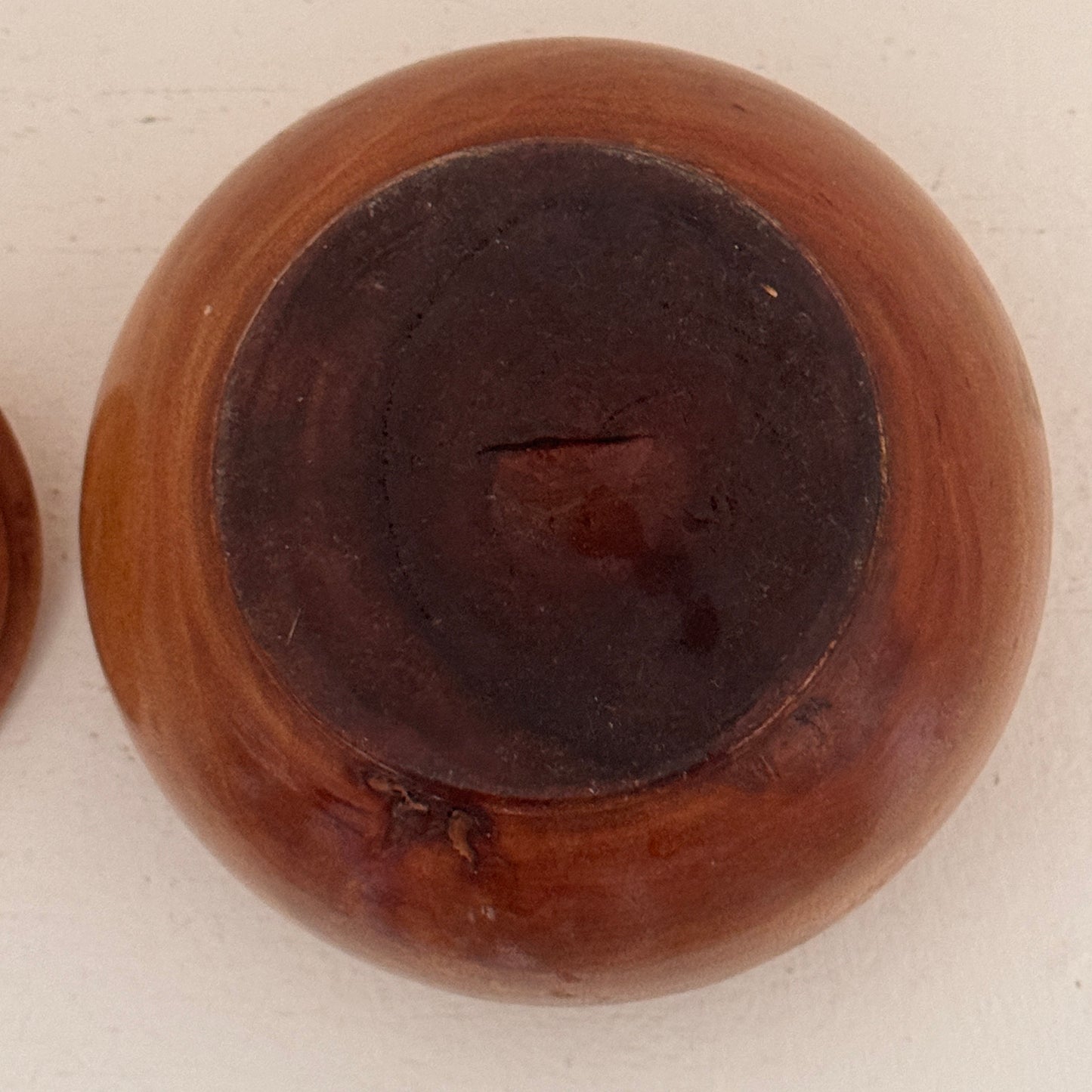 Vintage Hand Turned Wooden Lidded Trinket Box | Rustic Jewelry Box | Small Keepsake Container