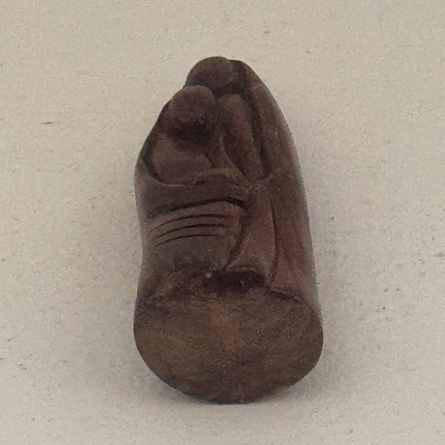 Vintage Hand-Carved Holy Family Figurine | Believed Olive Wood | Minimalist Nativity Sculpture