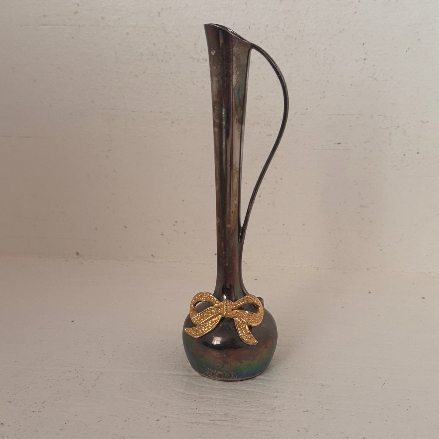 Vintage Silver Plated Bud Vase with Gold Bow Accent – International Silver Company
