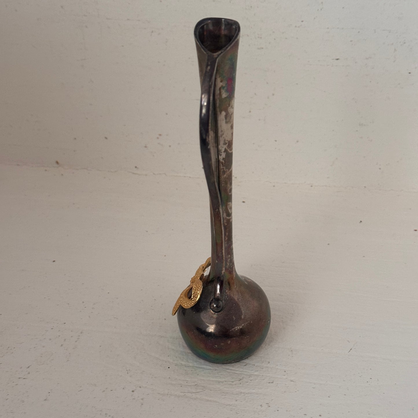 Vintage Silver Plated Bud Vase with Gold Bow Accent – International Silver Company