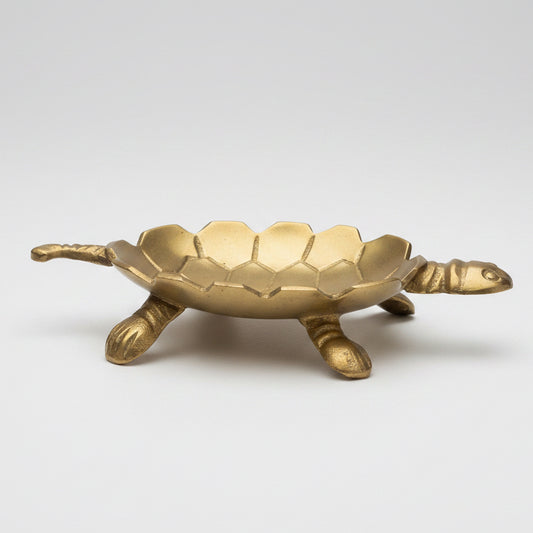 Vintage Brass Turtle Trinket Dish – Small Ring Holder Animal Decor