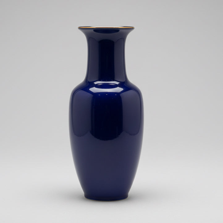 Vintage Fine China Japan Cobalt Blue Floral Vase