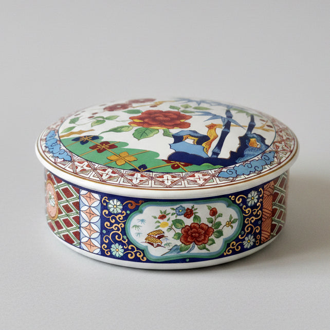 Vintage Imari Ware Trinket Box | Lidded Japanese Porcelain Dish