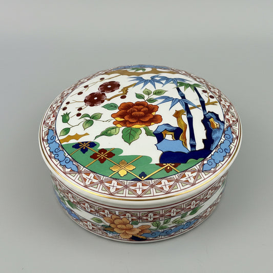 Vintage Imari Ware Trinket Box | Lidded Japanese Porcelain Dish