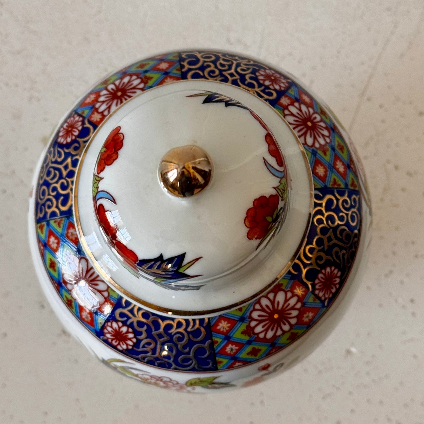 Vintage Japanese Ginger Jar with Lid | Floral Porcelain Urn