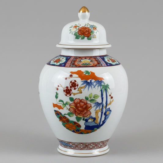 Vintage Imari Ware Japanese Ginger Jar with Lid | Floral Porcelain Urn Decor