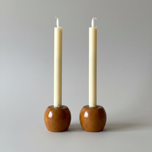 Vintage Myrtlewood Candlestick Holders Set of 2 Mid Century Wood Taper Candle Holders Oregon