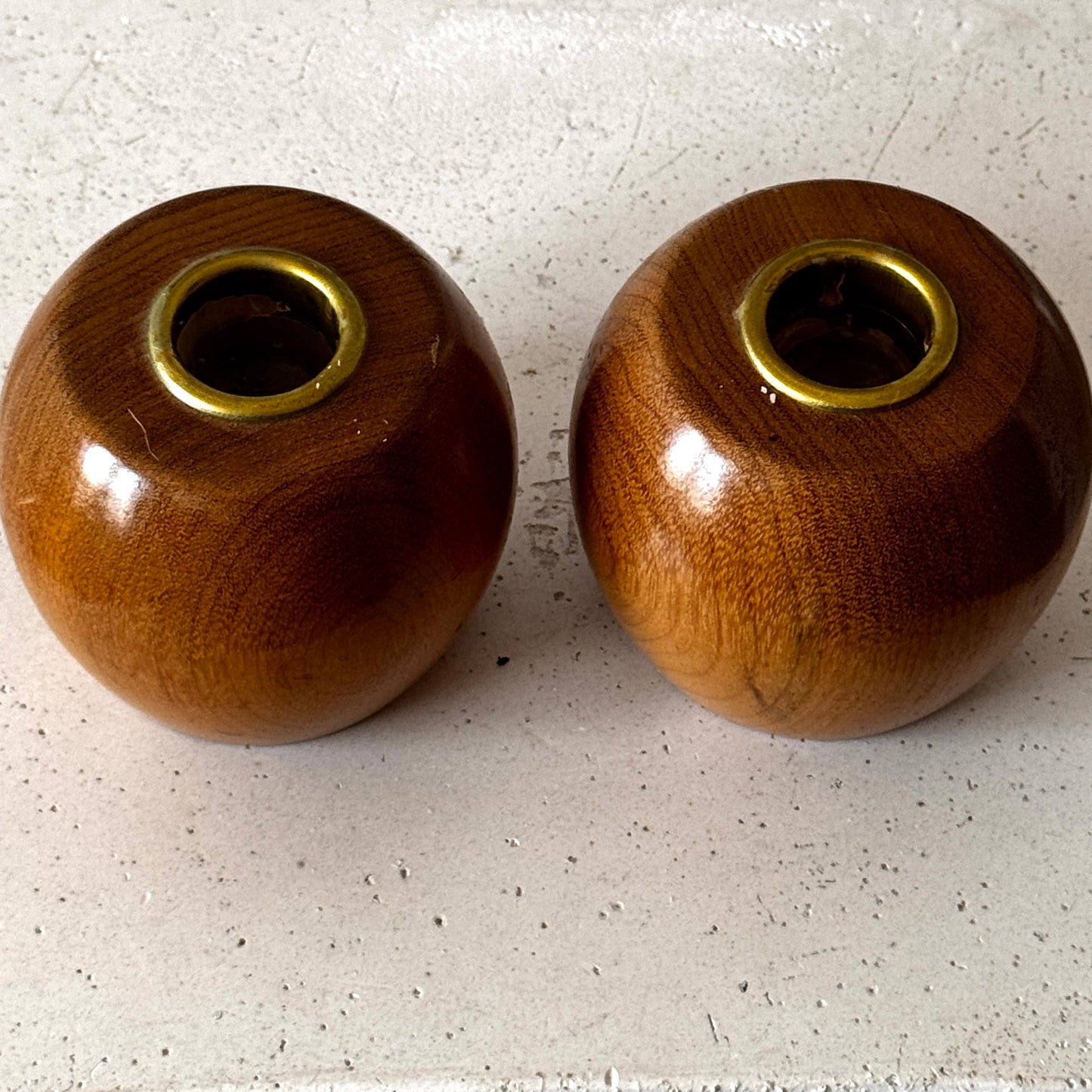 Vintage Myrtlewood Candlestick Holders Set of 2 Mid Century Wood Taper Candle Holders Oregon