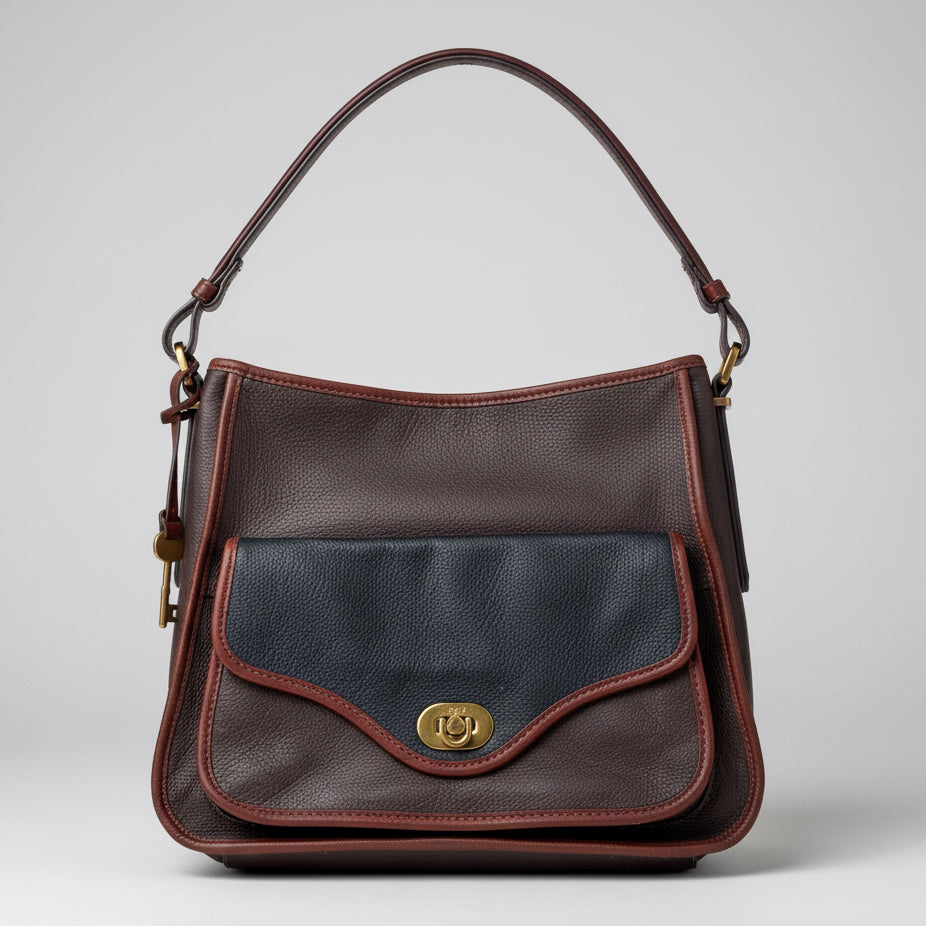 Fossil Brown Multi Tone Leather Shoulder Bag