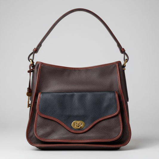 Fossil Brown Multi Tone Leather Shoulder Bag