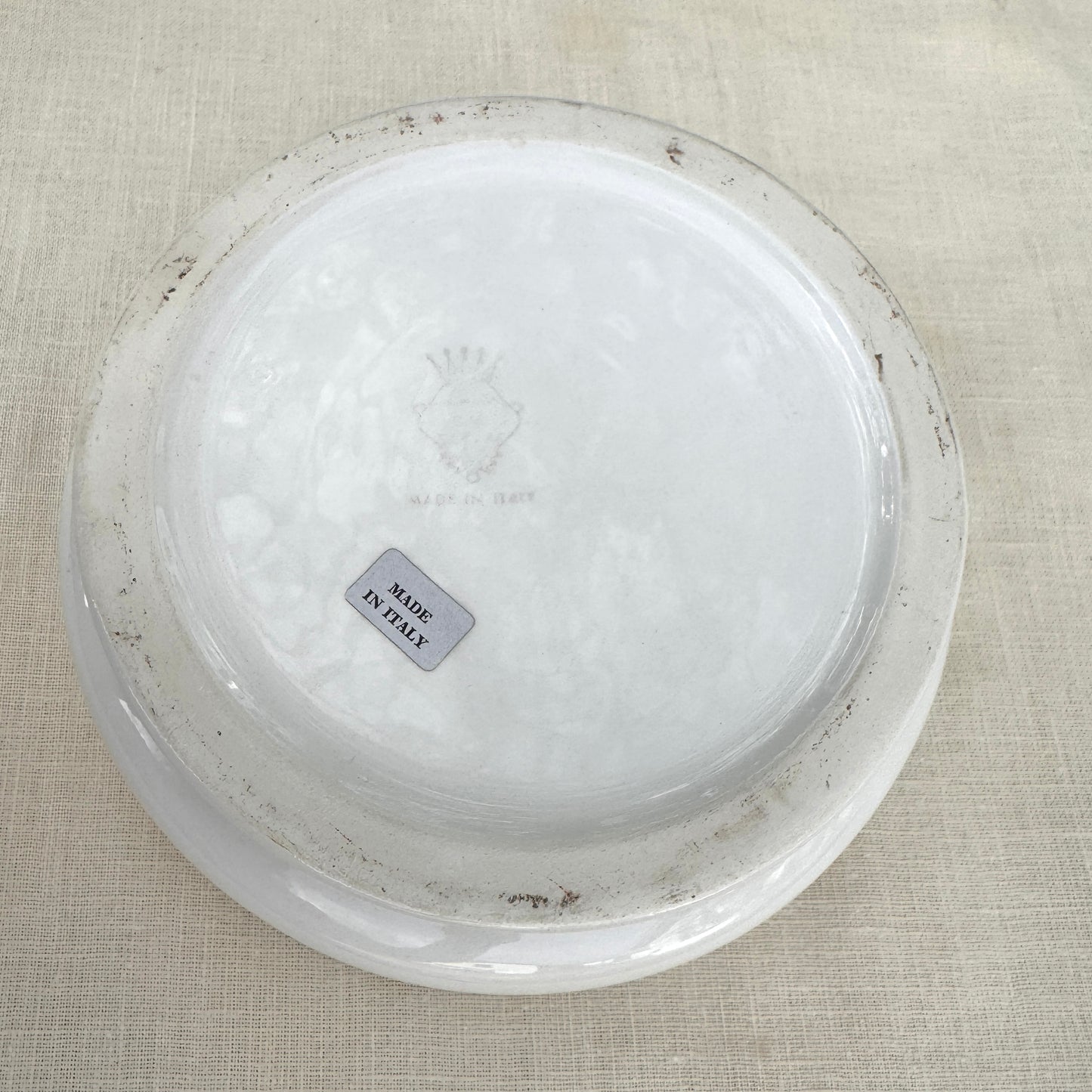 Vintage Italian Porcelain Rose Trinket Dish White Lidded Vanity Box