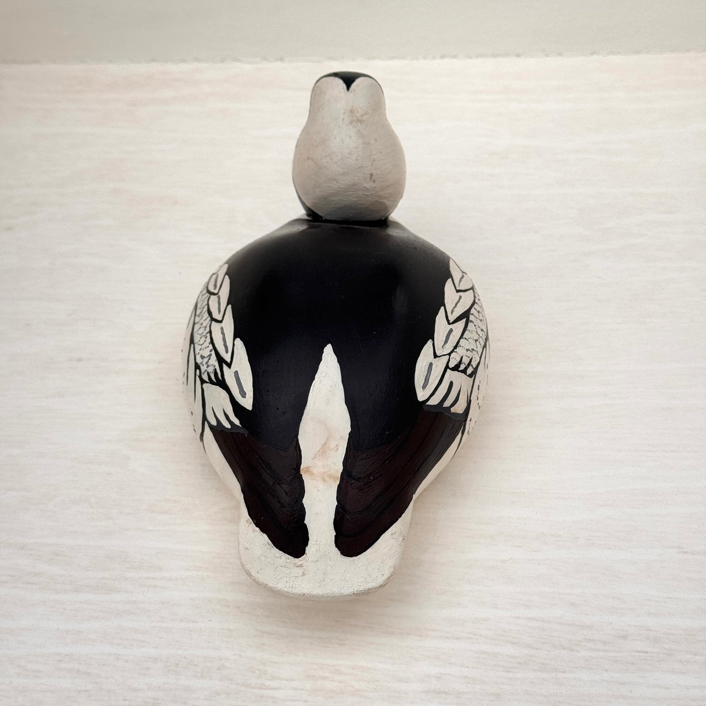 Vintage Hand Carved Bufflehead Duck Decoy – Signed Rick Kindig 1980 Folk Art Wood