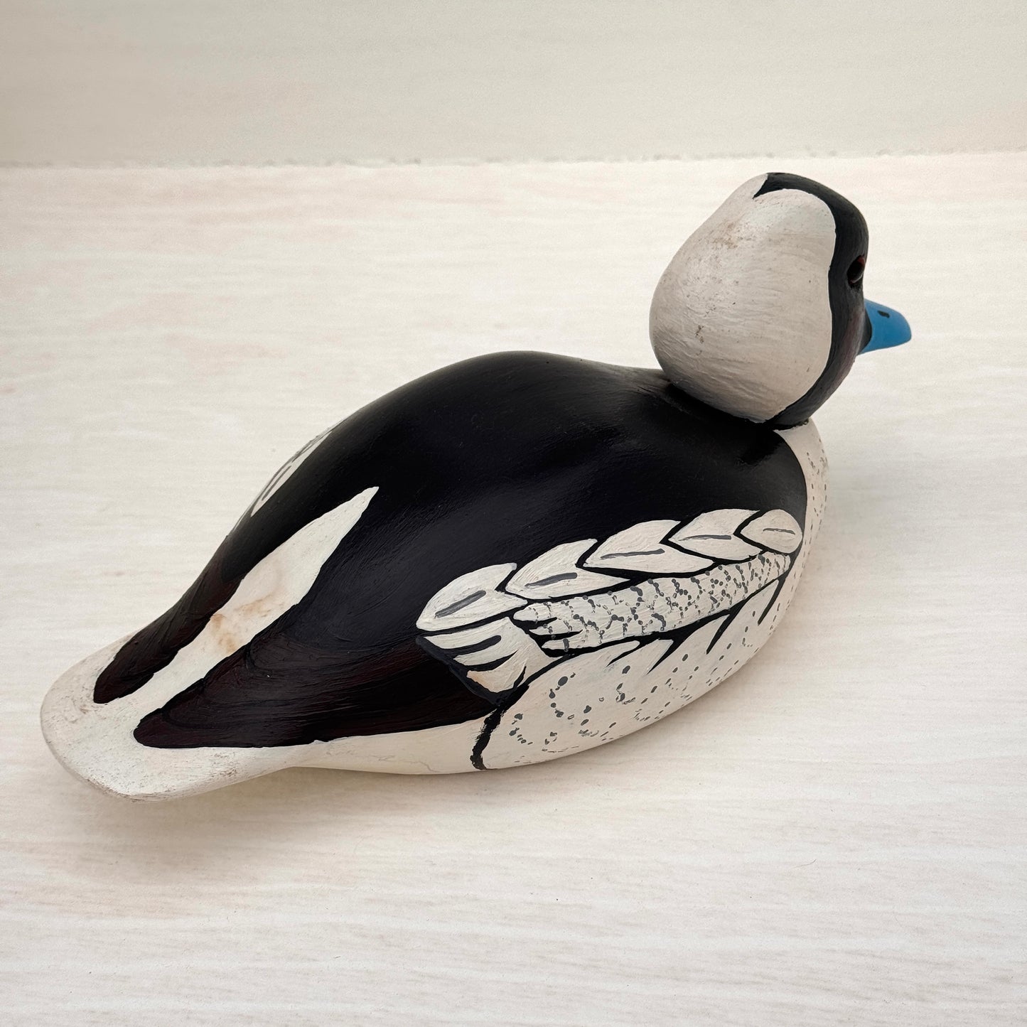 Vintage Hand Carved Bufflehead Duck Decoy – Signed Rick Kindig 1980 Folk Art Wood